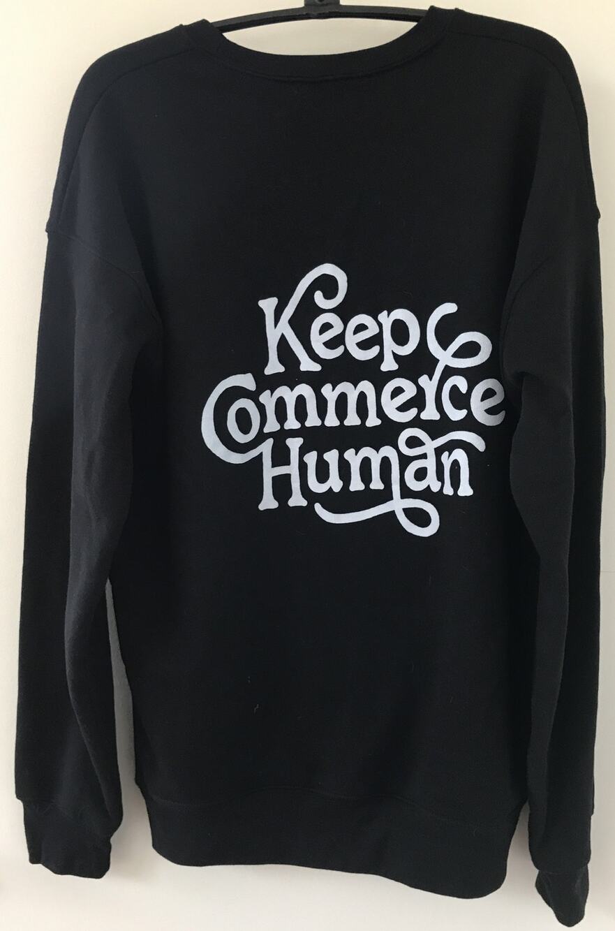 Etsy Logo Keep Commerce Human Black Pullover Crewneck Sweatshirt M-L 46”